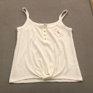 Hippie Rose White Button-Down Tie-Front Cami Top Women’s Small NWT From Macy’s
